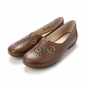 Josef Seibel Chestnut Floral Cutout Flats
